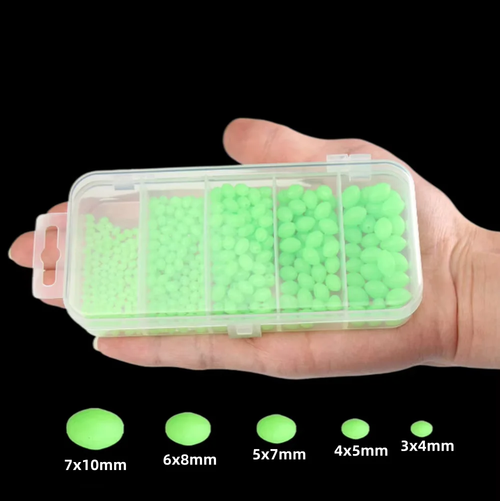 Fishing Lure Soft Plastic - 375 pièces/ensemble Perles rigides lumineuses de