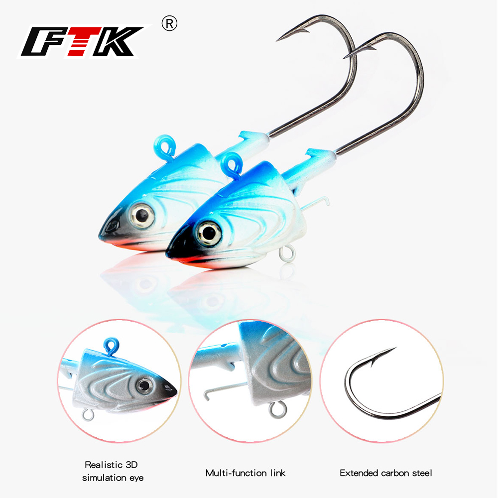 Fishing Lure Soft Plastic - FTK 2 pièces tête de gabarit