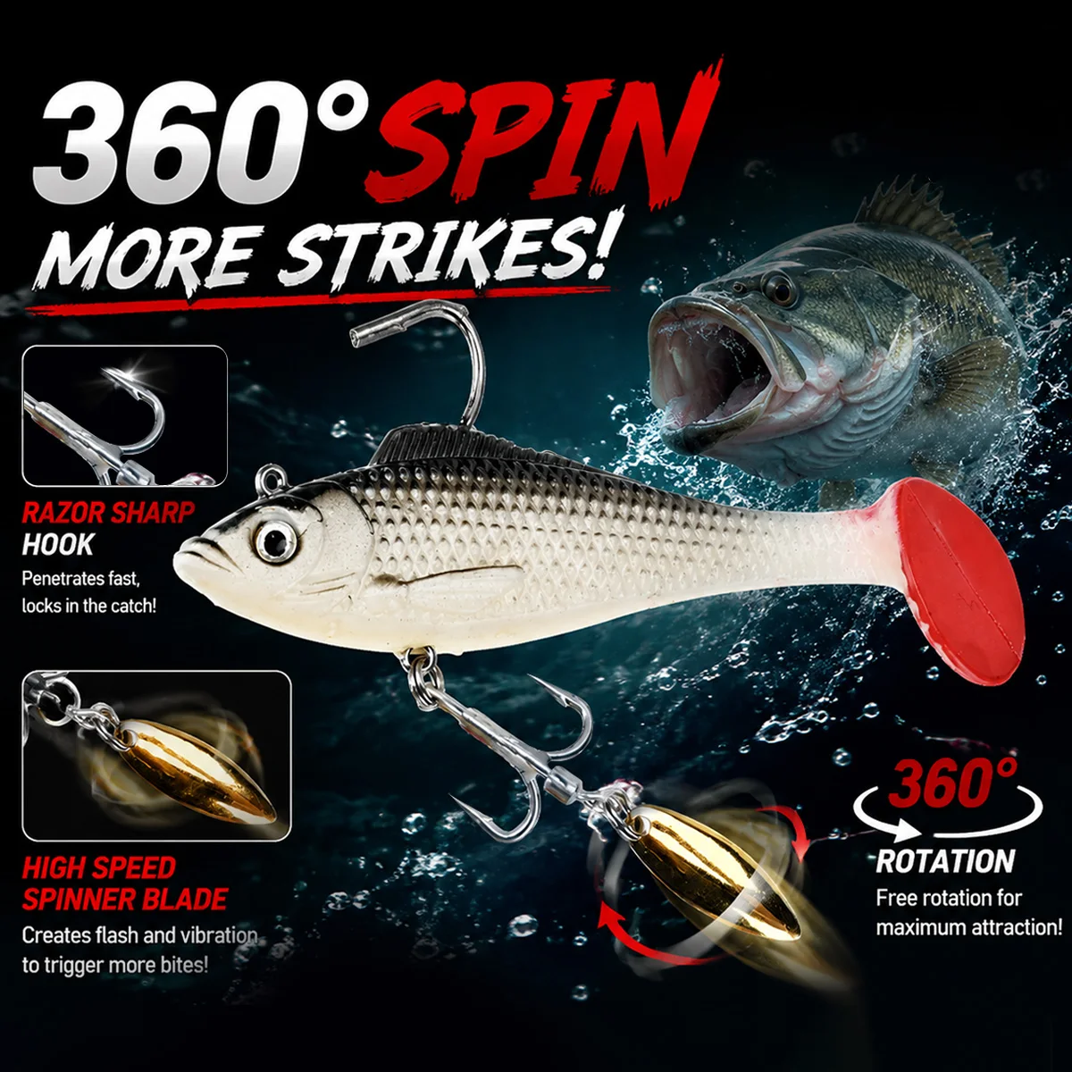 MEREDITH Leurre de pêche spinn - Fishing Lure Blade Bait avis et prix