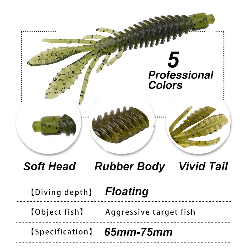 WESTBASS 5 pièces appâts de la - Fishing Lure Soft Plastic avis et prix
